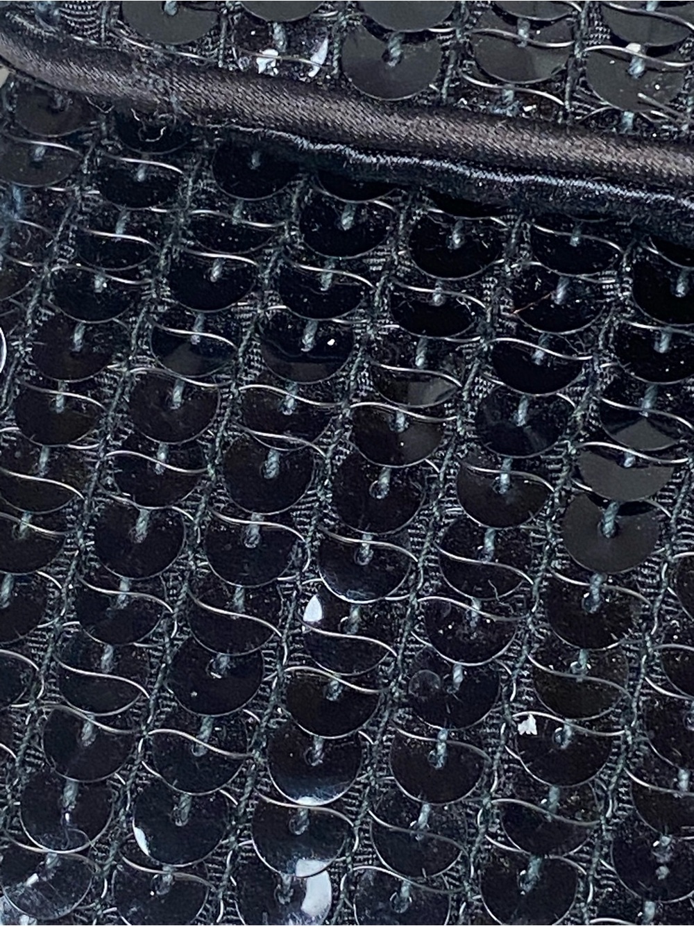 VTG 70’s Norell Black Sequin Clutch Evening Bag Rhinestone Button Closure EUC - Picture 11 of 15